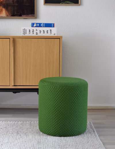 Poef in Kvadrat Beans stof – Ø37 cm x H40 cm