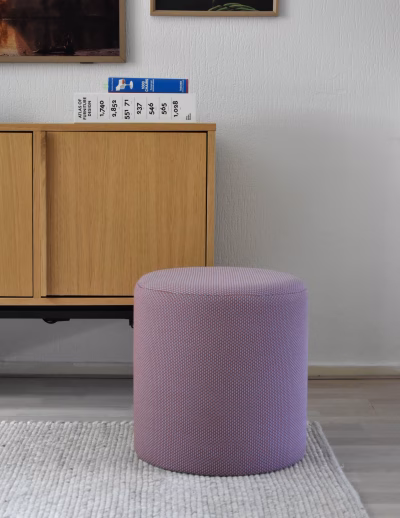 Poef in Kvadrat Drop stof – Ø37 cm x H40 cm