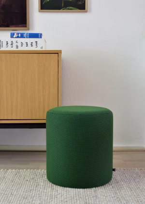 Poef in Kvadrat Apparel stof - Ø37cm x H40 cm